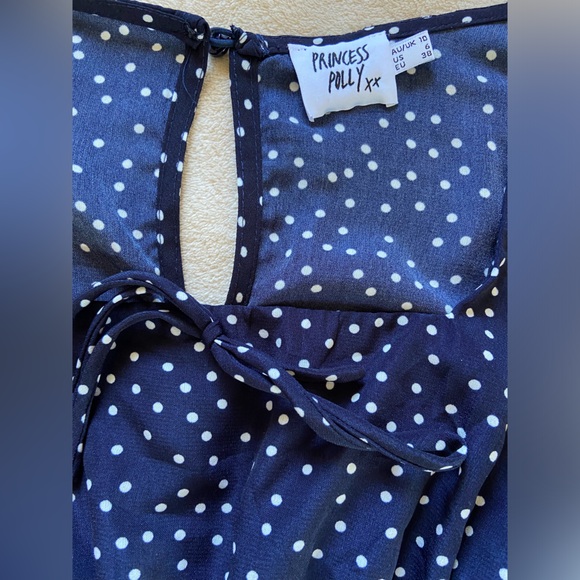 Princess Polly Navy Polka Dot Mini Dress - Picture 4 of 4